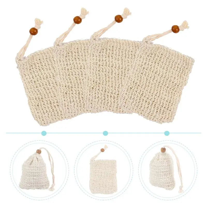 30 Pack Exfoliating Soap Bag Natural Soap Saver Pouch Bag for Shower Reusable Bath Soap Bags with Drawstring Bubble Foam Pocket