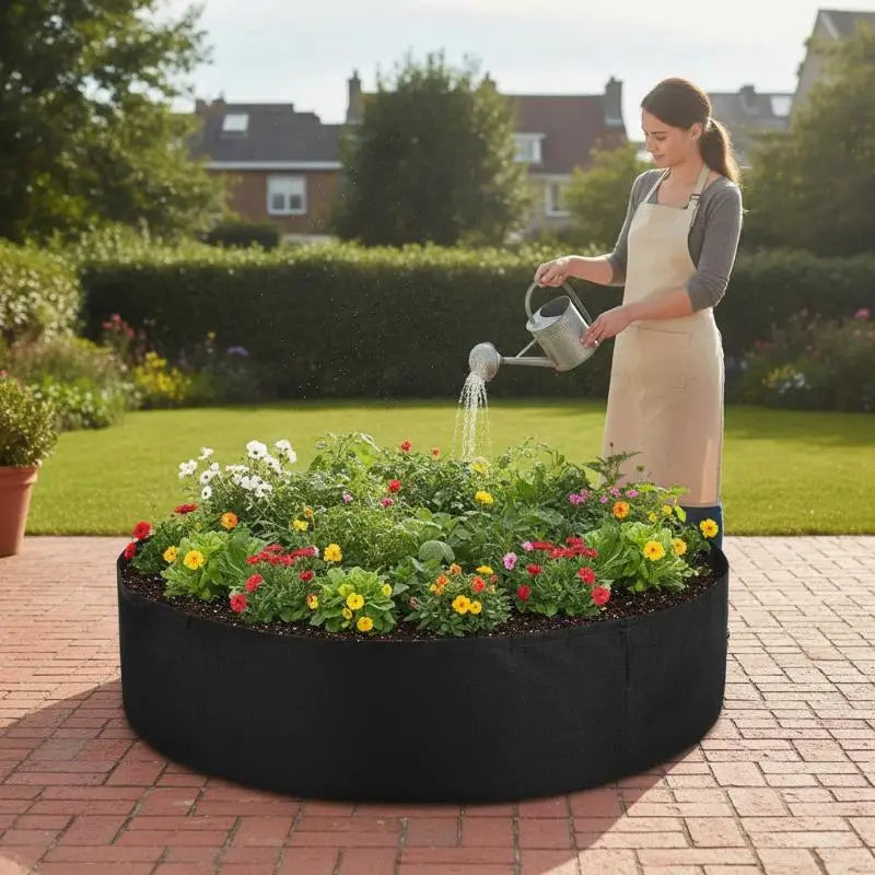 Eco-friendly Garden Grow Bags 1Pcs Circular Large Felt Planting Pot Non-toxic Planter for Home Vegetable Fruit Horticulture