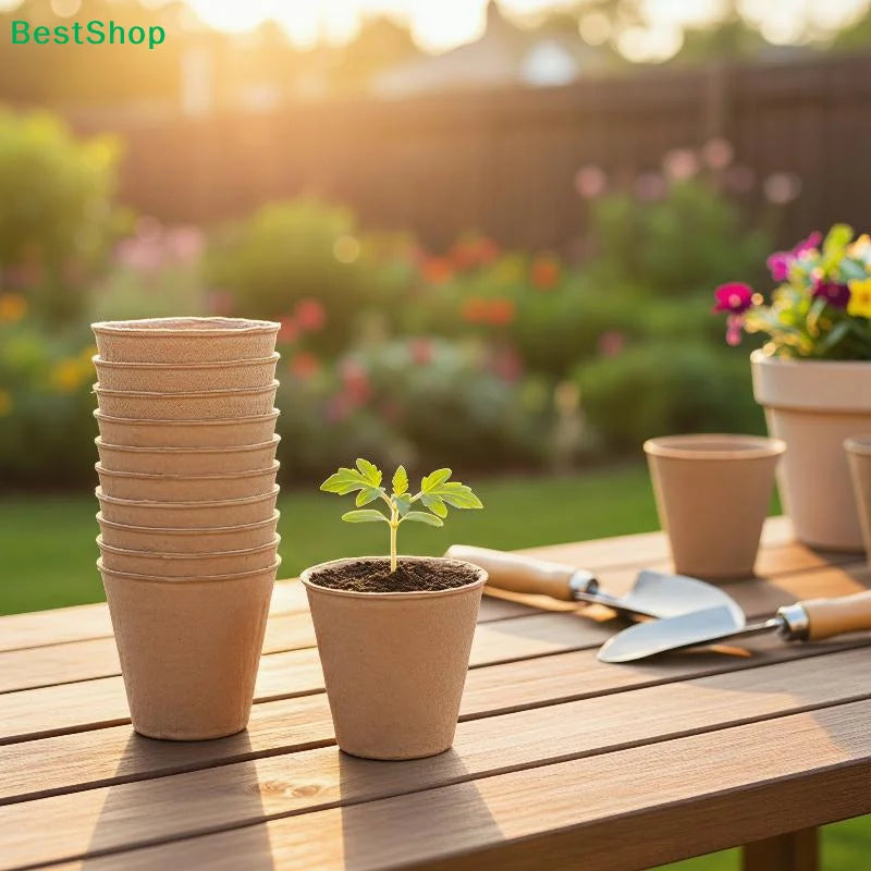 Eco-Friendly Biodegradable Plant Pots  Pulp Seedling Starter Cups Breathable for Healthy Plant Growth Balcony Garden