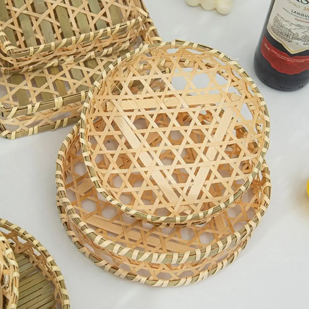 Vegetable Food Bamboo Fruit Basket Bread Fruit Desktop Ornament Miniature Storage Baskets Storage Decoration Shopping Basket