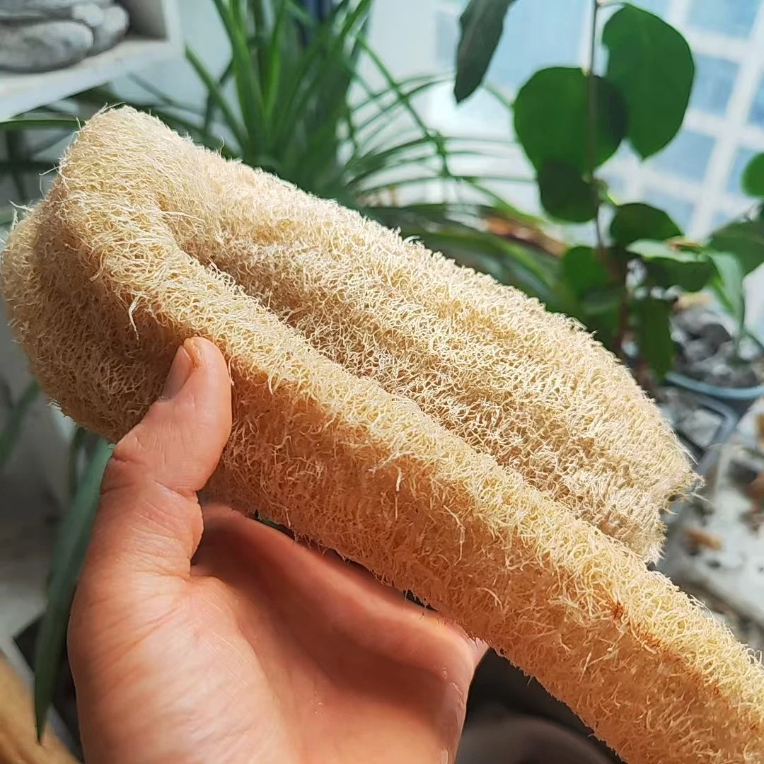35-40cm Natural Loofah Sponge 100% Plant Fiber Fluffy After Washing Eco-Friendly for Bath Kitchen Cleaning Reusable Scrubber