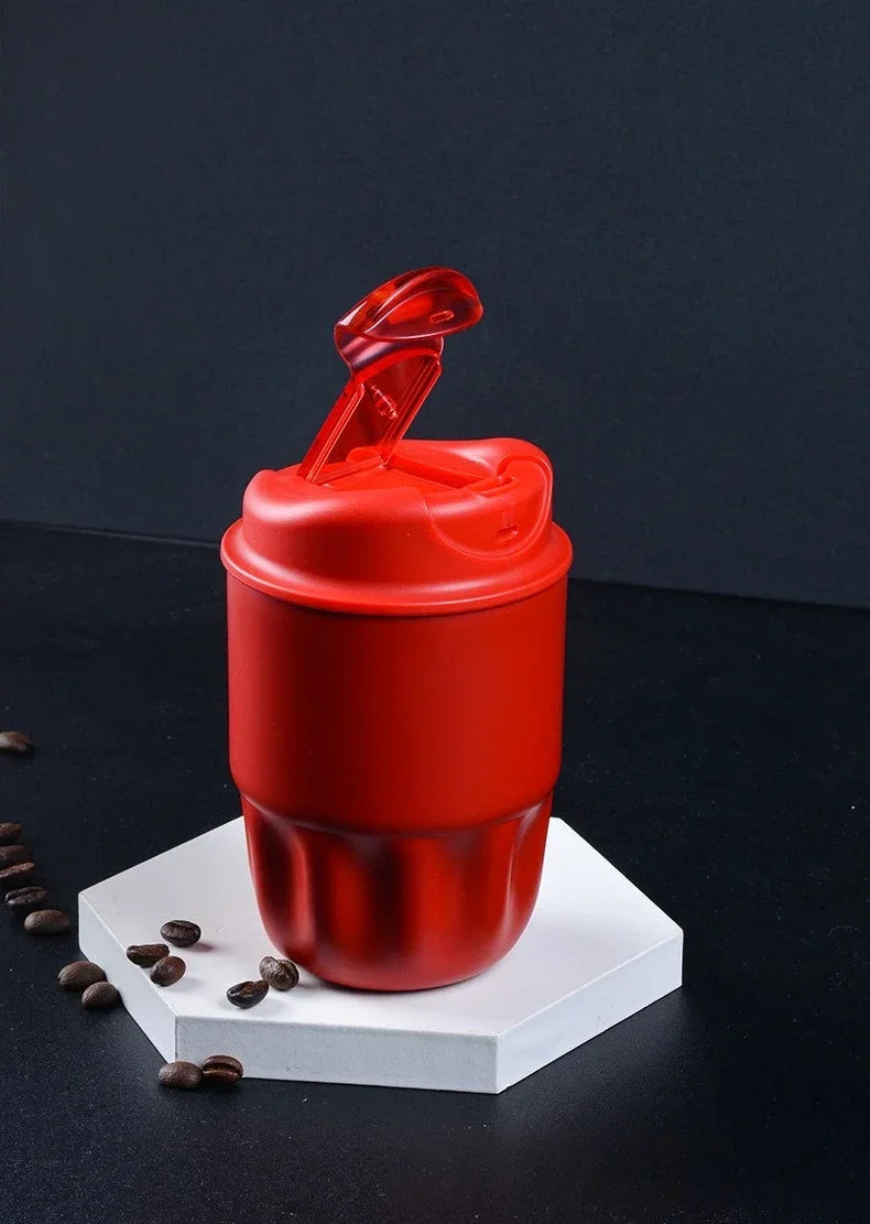 260ML 450ML  Thermal Coffee Mug Leakproof Portable Travel Tumbler with Lid Stainless Steel Cup for Car Work Hot Cold Drink