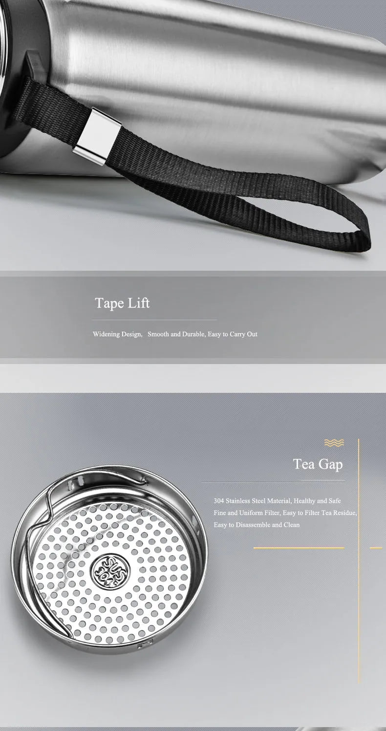 Large-capacity 304 stainless steel business insulated cup, hanging cup, simple and portable gift water cup