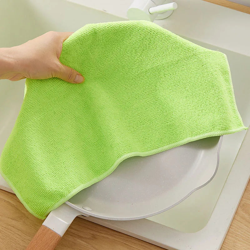 1-50pcs Microfiber Cleaning Cloth Dishwashing Cloth Household Rag Kitchen Bathroom Cleaning Towel Durable Absorbent Towel