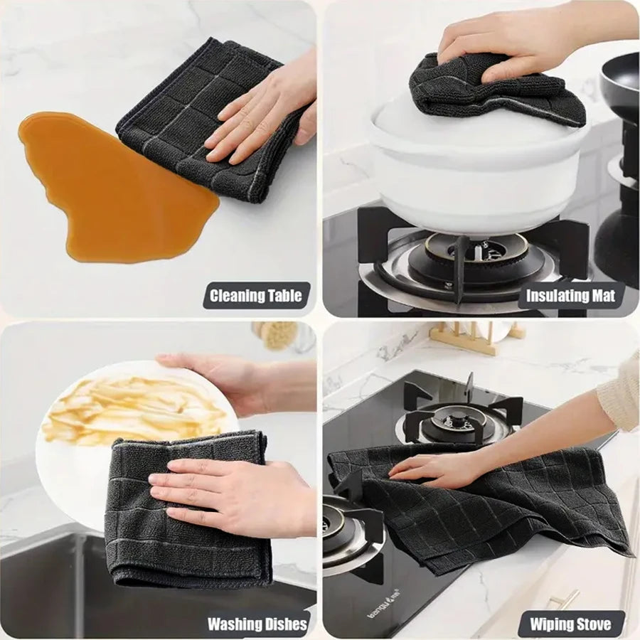 2/4/6/8Pcs Microfiber Dish Towels Dishcloth Ultra Soft And Absorbent Kitchen Towels Household Cleaning Tools Kitchen Wash Cloth