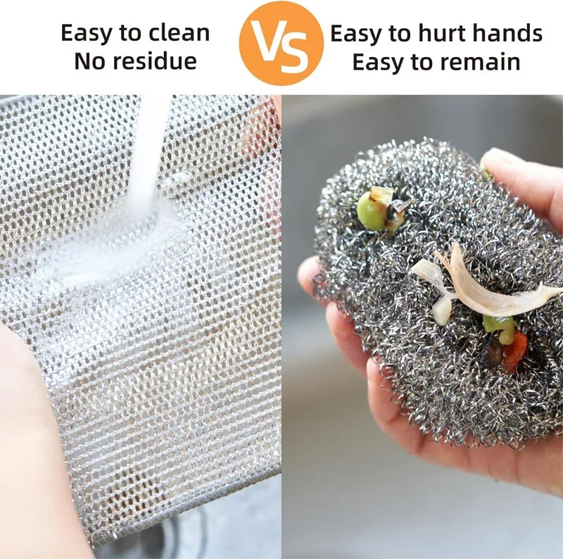 30PCS Magic Cleaning Cloth Thickened Double -sided Metal Steel Wire Rags Kitchen Dish Pot Washdishing Cloths Towel Clean Tools