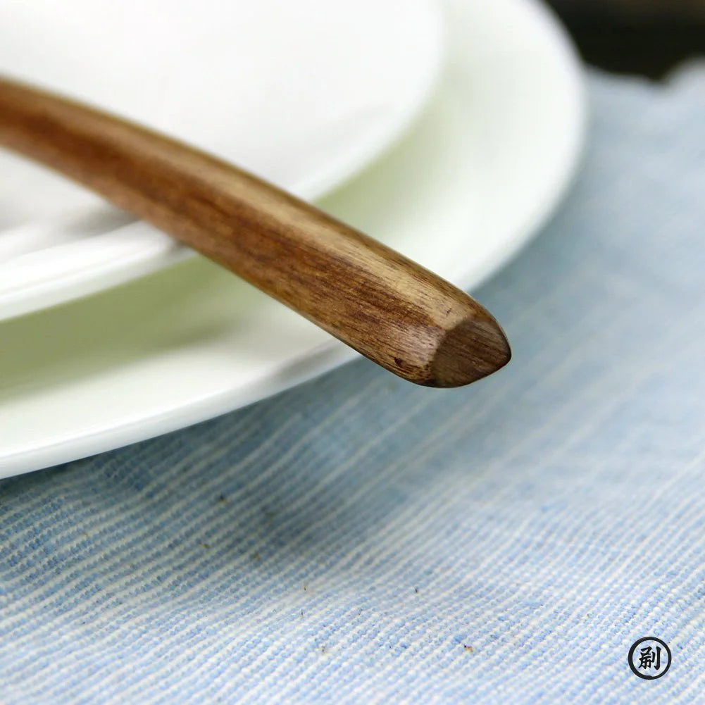5 Pieces Wooden Spoon Soup Spoon and Fork Tableware Natural Ellipse Ladle Spoon Set Eco Friendly Products Spoons for Cooking