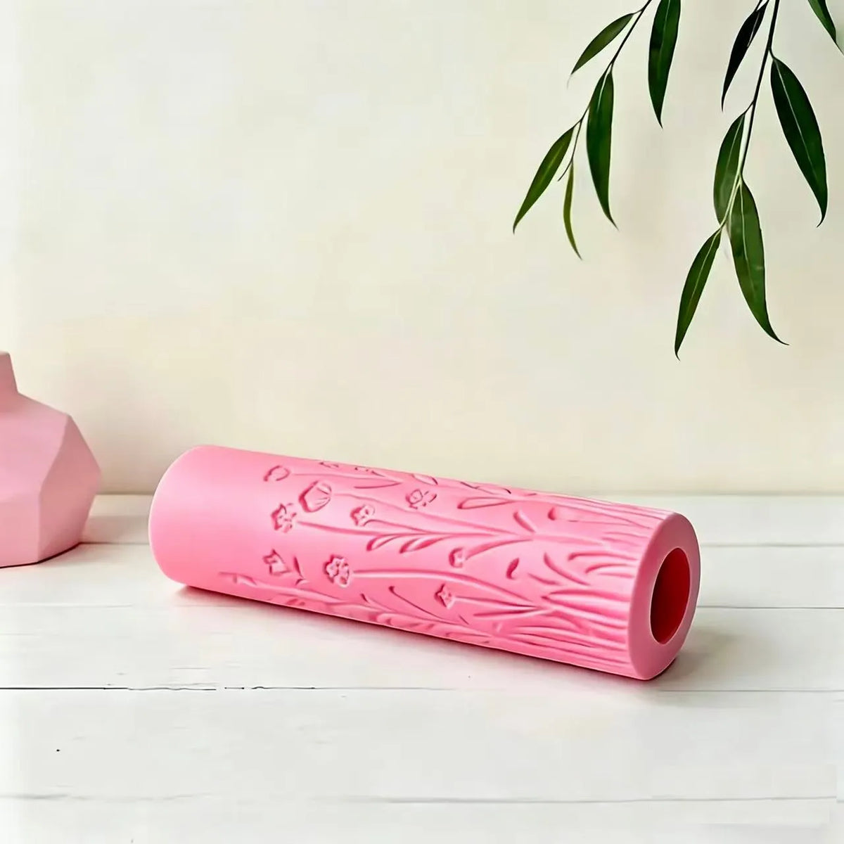 Eco-Friendly Plastic 1 Pcs Grassy Breeze Texture Roller Wear-Resistant Durable Embossing Tool for Crafts