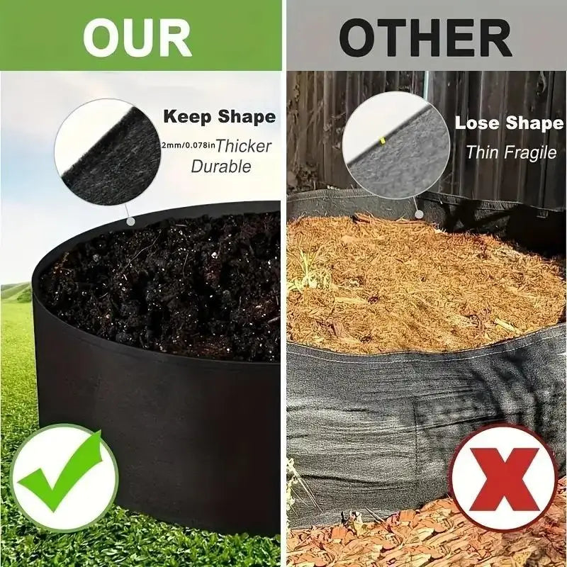 Eco-friendly Garden Grow Bags 1Pcs Circular Large Felt Planting Pot Non-toxic Planter for Home Vegetable Fruit Horticulture