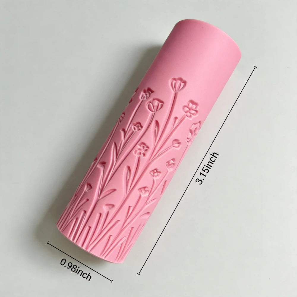 Eco-Friendly Plastic 1 Pcs Grassy Breeze Texture Roller Wear-Resistant Durable Embossing Tool for Crafts