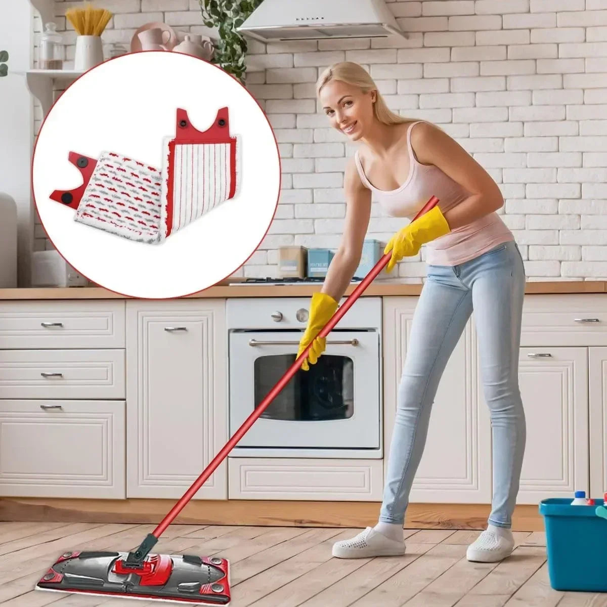 High Quality Microfiber Floor Mop Pads Reusable for UltraMax Quick Drying Machine Washabl Flat Spin Mop Cloth Replacement