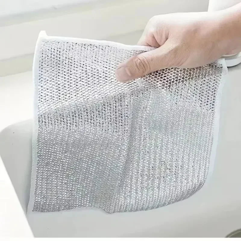 Dishcloth for Kitchen Magic Towel Kitchen Cloths Thickened Microfiber Wash Cloth Wire Dishwashing Rag Scouring Pad Cleaning Tool
