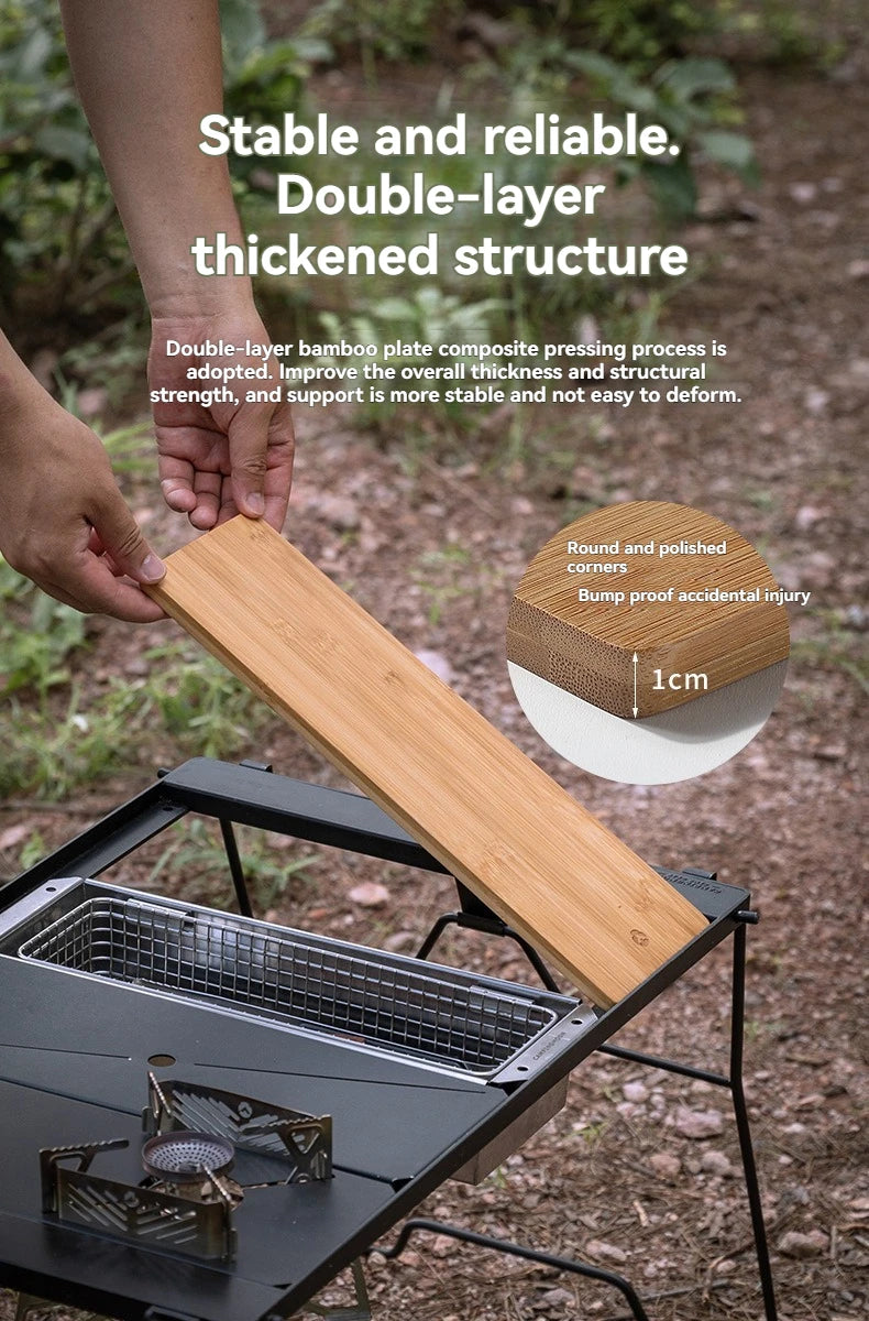 CAMPINGMOON Bamboo Board BBQ CK-P25 Portable Bbq Accessories Outdoor Camping IGT Wooden Table Top Dish Food d Tray