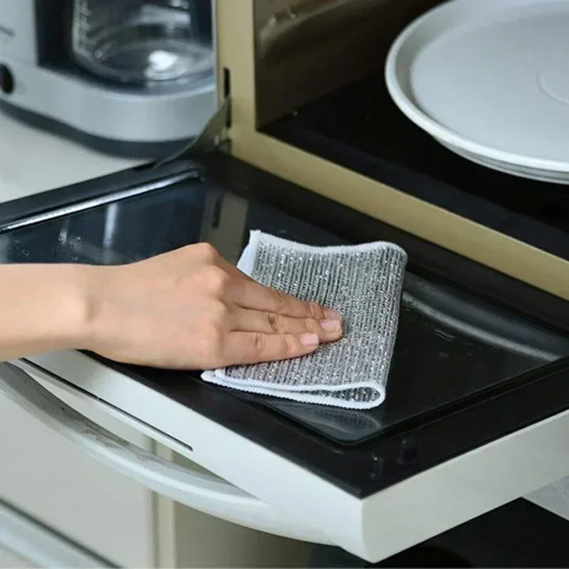 Dishcloth for Kitchen Magic Towel Kitchen Cloths Thickened Microfiber Wash Cloth Wire Dishwashing Rag Scouring Pad Cleaning Tool