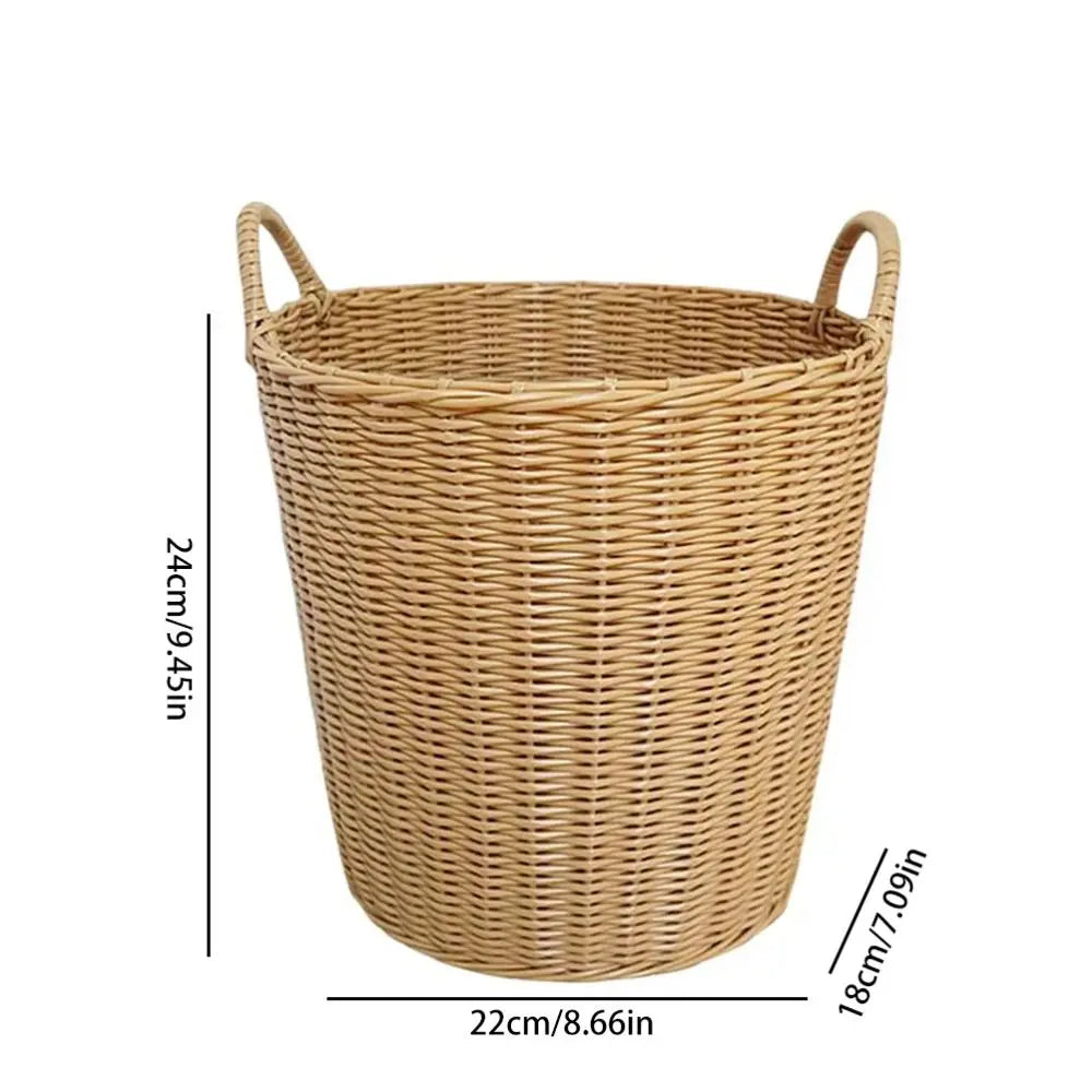 New Foldable Laundry Basket Woven Rattan-Style Toys Storage Basket Wicker Baskets