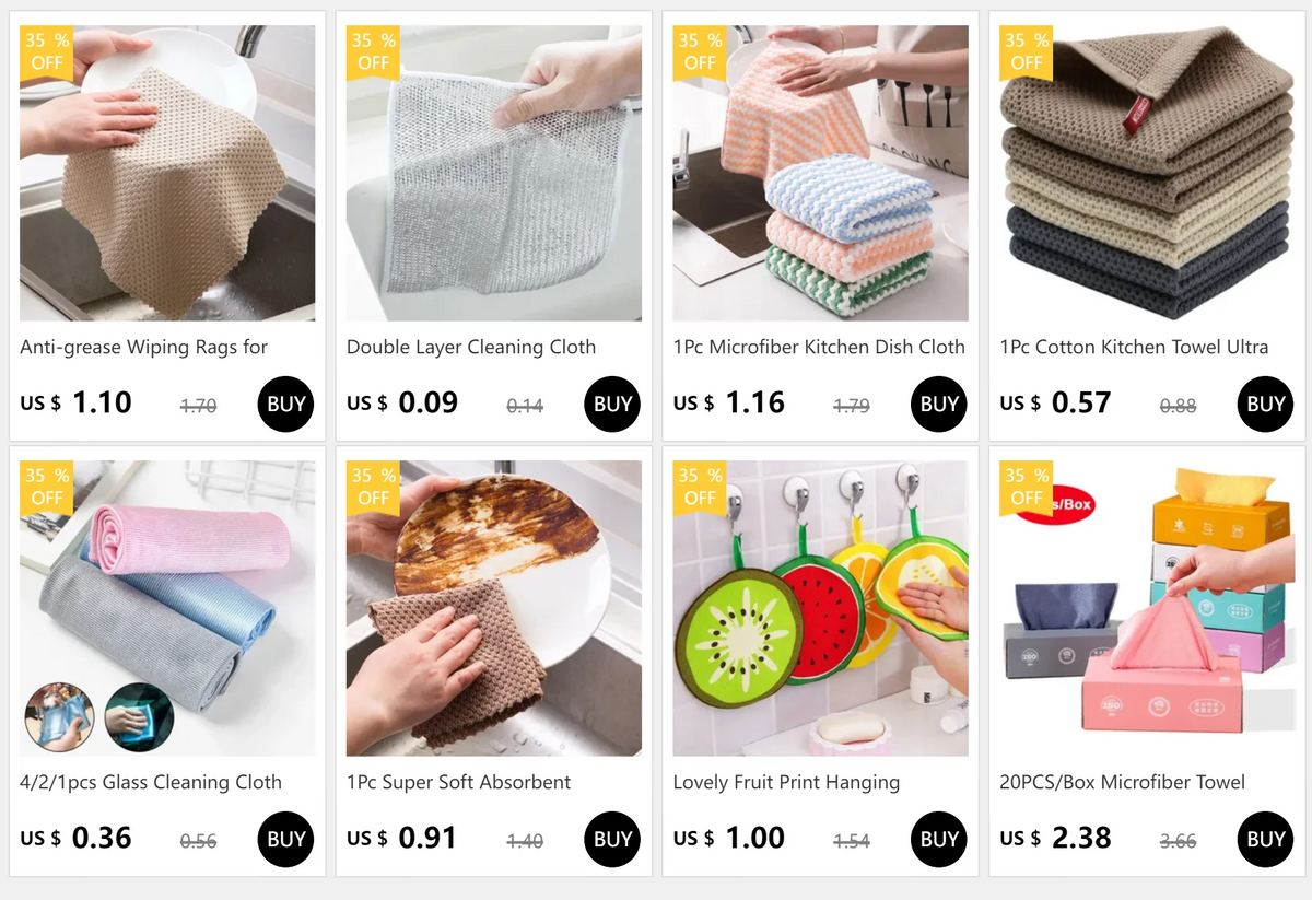 5 Pcs/set Bamboo Fiber Cleaning Cloths Eco-friendly Reusable Dish Towels Dinnerware Wash Cloths Kitchen Cleaning Supplies