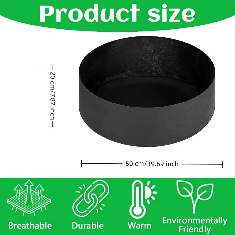 Eco-friendly Garden Grow Bags 1Pcs Circular Large Felt Planting Pot Non-toxic Planter for Home Vegetable Fruit Horticulture