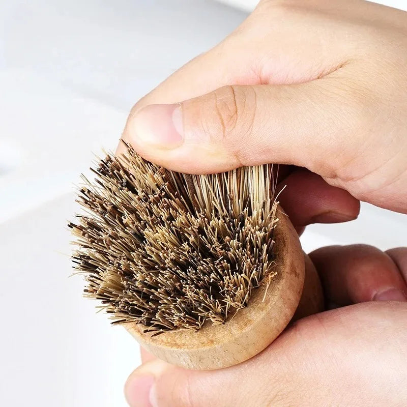 2pcs Dish Brush Kitchen Cleaning Brush Wooden Dish Brush with Natural Sisal and Coconut Durable Portable Eco Friendly Zero Waste