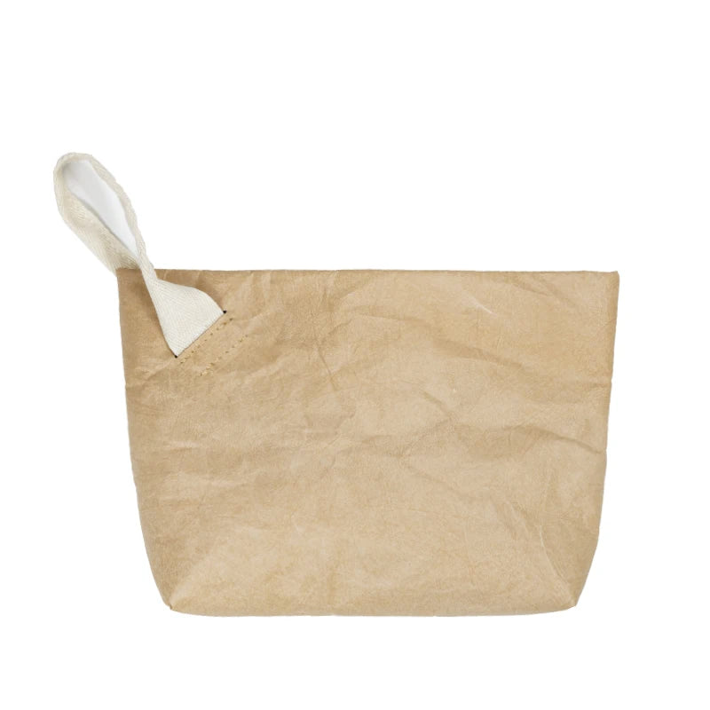 Eco-Conscious & Fashion Cosmetic Bag Lightweight Durable Retro Paper Makeup Bag A Good Travel Companion
