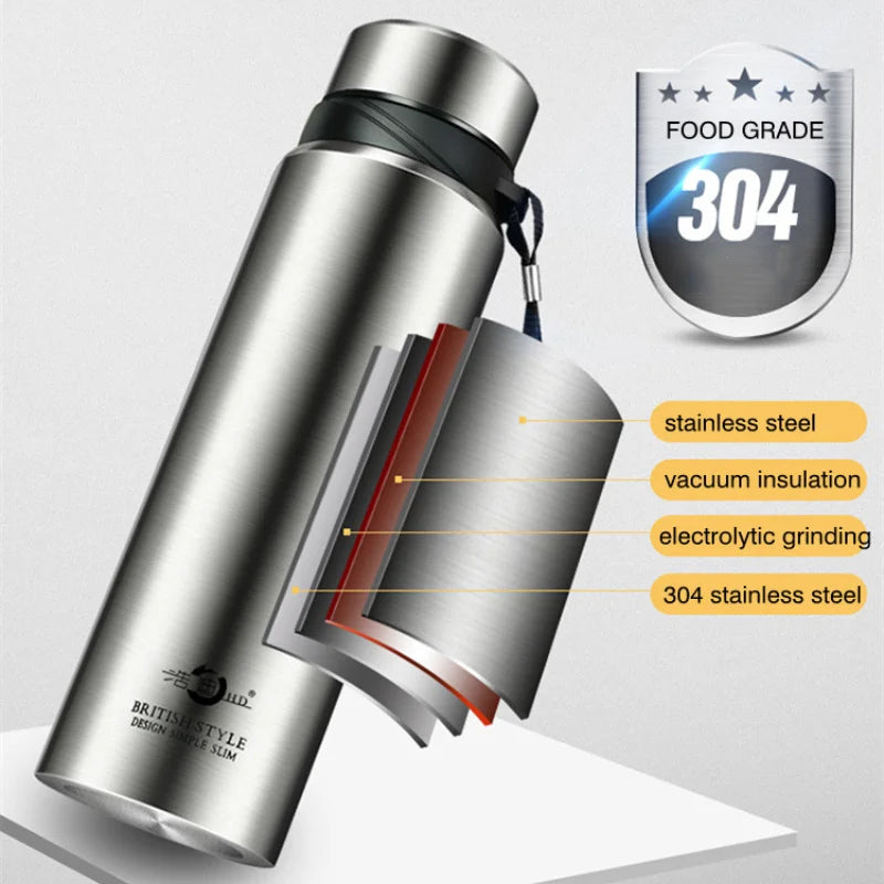 Large-capacity 304 stainless steel business insulated cup, hanging cup, simple and portable gift water cup